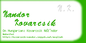 nandor kovarcsik business card